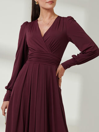 Long Sleeve Soft Silky Jersey Maxi Dress, Burgundy Jolie Moi Wholesale Long Sleeve Soft Silky Jersey Maxi Dress, Burgundy Jolie Moi Wholesale