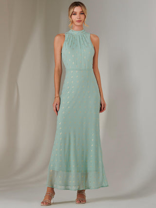 Halterneck Maxi Dress, Mint Green