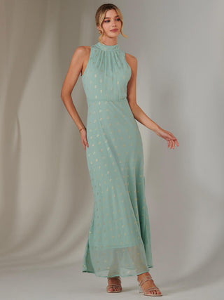 Halterneck Maxi Dress, Mint Green