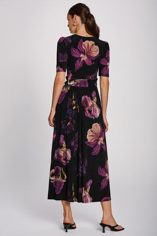 Printed Jersey Maxi Dress, Purple Floral