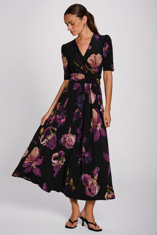 Printed Jersey Maxi Dress, Purple Floral