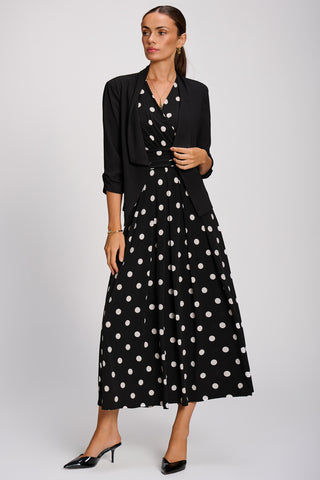 Printed Jersey Maxi Dress, Black Spot