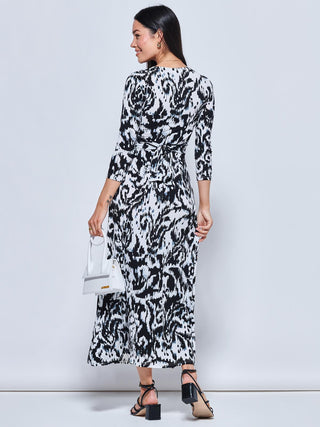 Abstract Print Jersey Maxi Dress, Abstract Multi