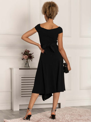 Desiree Frill Fit & Flare Dress, Black