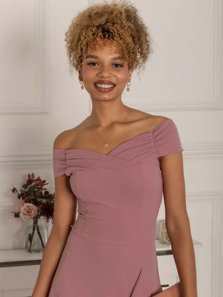 Desiree Frill Fit & Flare Dress, Mauve Jolie Moi Wholesale Desiree Frill Fit & Flare Dress, Mauve Jolie Moi Wholesale