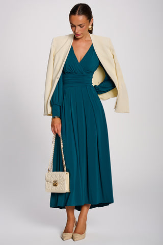 Long Sleeve Soft Jersey Maxi Dress, Teal