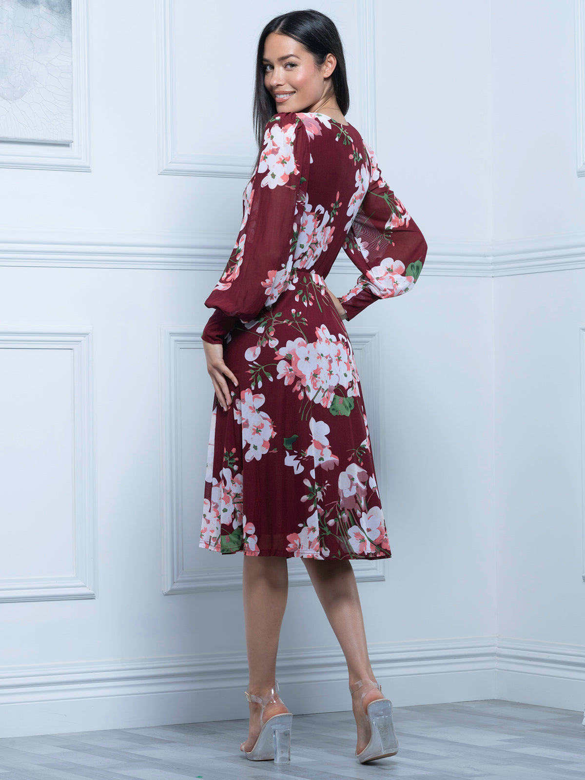 Gabriel Twist Waist Midi Dress, Floral Multi