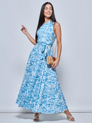 marble one shoulder dress Viola Dress - Pink Marble Print, AU/UK 12