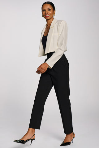 Open Front Tailored Blazer, White