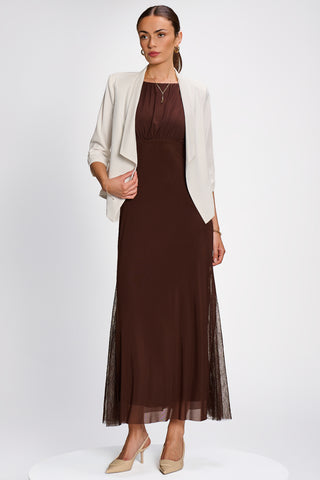 Draped Open Collar Blazer, White