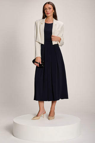 3/4 Sleeve Plain Jersey Maxi Dress, Navy