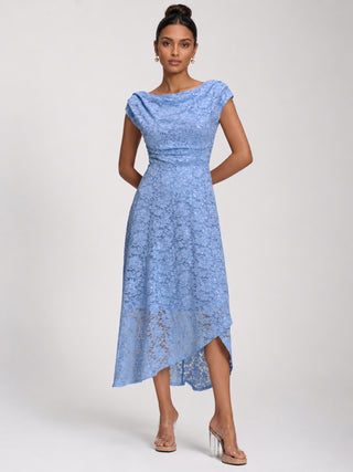 Lace Sequin Embellished Midi Dress, Blue