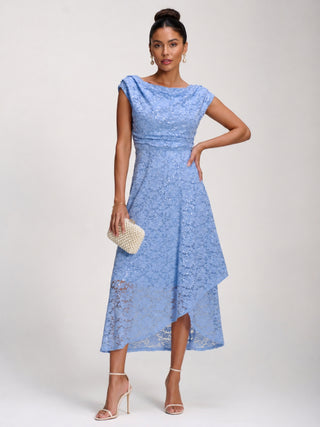 Lace Sequin Embellished Midi Dress, Blue