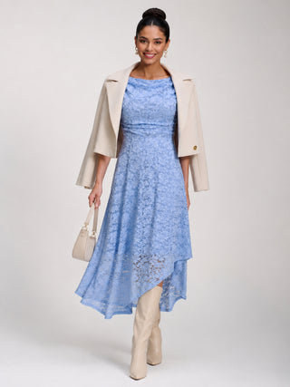 Lace Sequin Embellished Midi Dress, Blue