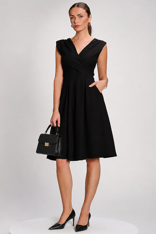 Plain Sleeveless Midi Dress, Black