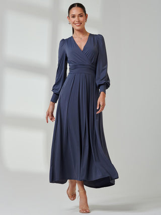 blue jersey maxi dress Zinnia Jersey Maxi Dress Blue / S