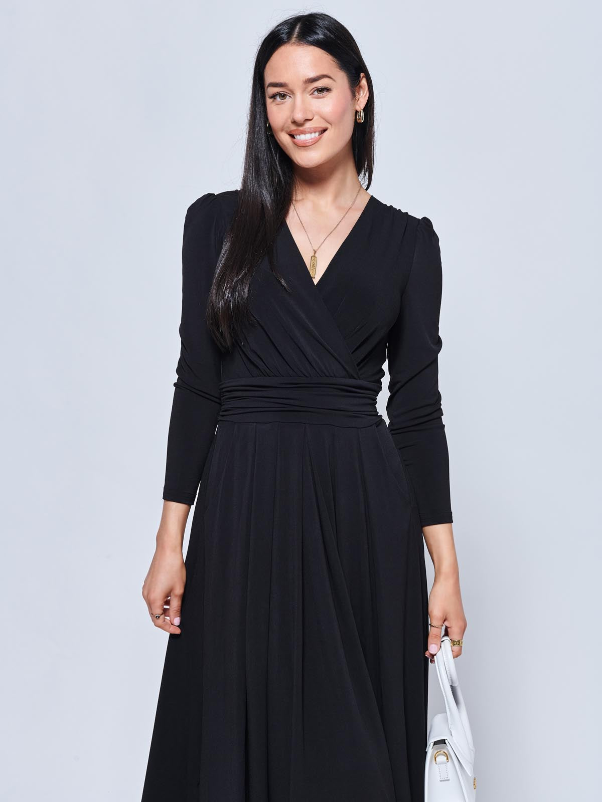 Daylin Jersey Long Sleeve Maxi Dress. Black