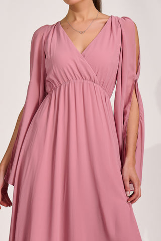 Chiffon Maxi Dress, Dusty Pink