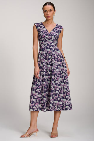 Scuba Printed Midaxi Dress, Purple Floral