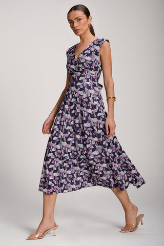 Scuba Printed Midaxi Dress, Purple Floral