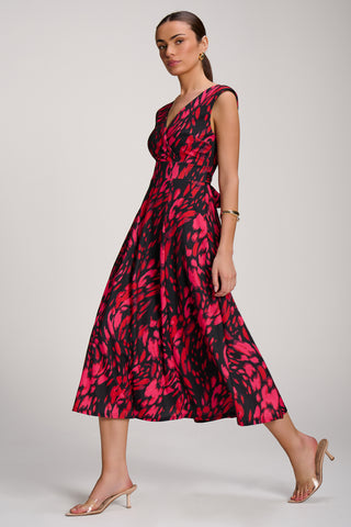 Scuba Printed Midaxi Dress, Red Animal