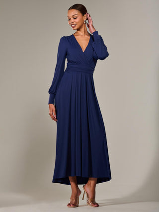 Long Sleeve Super Soft Jersey Maxi Dress, Navy