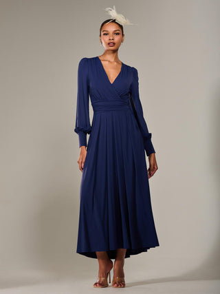 Long Sleeve Super Soft Jersey Maxi Dress, Navy