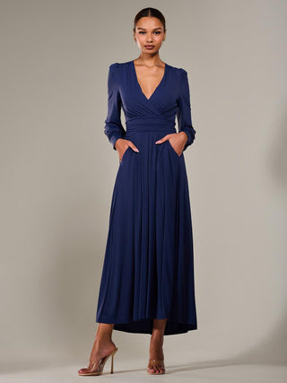 Long Sleeve Super Soft Jersey Maxi Dress, Navy
