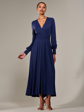 Long Sleeve Super Soft Jersey Maxi Dress, Navy