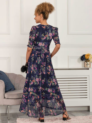 Ressie Dip Hem Maxi Dress, Floral Multi