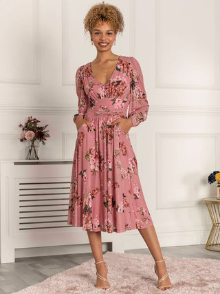 Phoebe Long Sleeve Mesh Dress, Pink