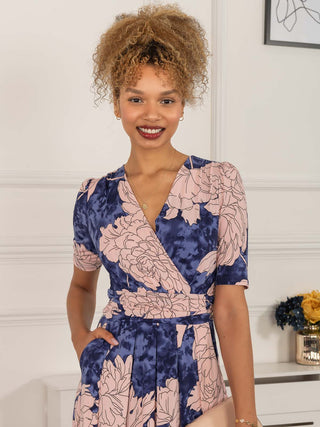 Evita Floral Print Maxi Jersey Dress, Floral Abstract Jolie Moi Wholesale Evita Floral Print Maxi Jersey Dress, Floral Abstract Jolie Moi Wholesale