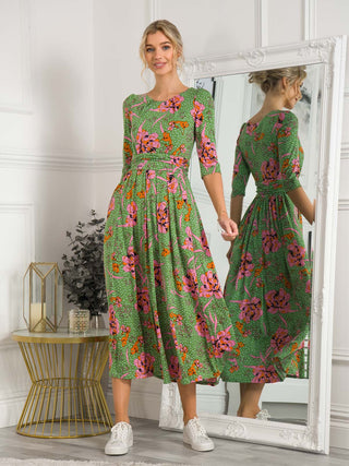 green maxi dress, green maxi dress uk, green maxi dress with sleeves, green maxi dress wedding guest, wedding guest, wedding guest dress, floral maxi dress with sleeves, floral maxi dress uk