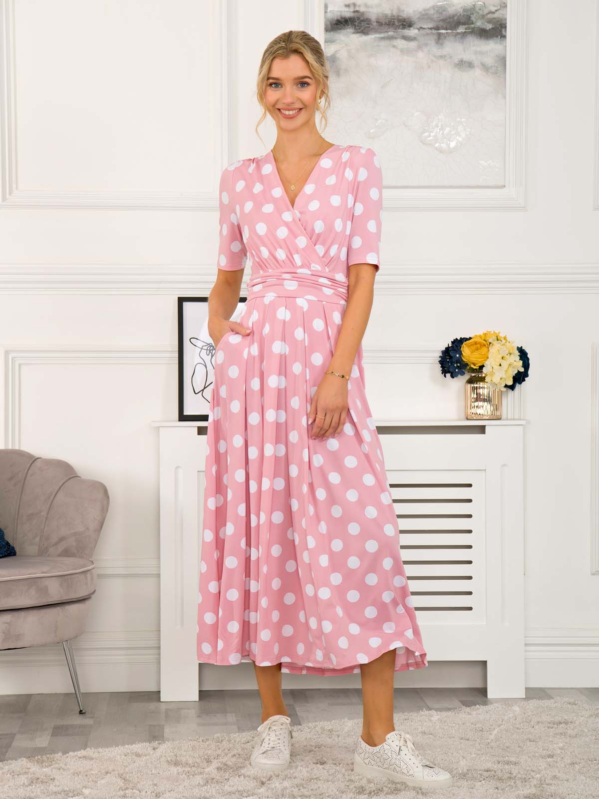 Jolie Moi Odelia Wrap Front Maxi Dress, Light Pink Jolie Moi Wholesale Jolie Moi Odelia Wrap Front Maxi Dress, Light Pink Jolie Moi Wholesale